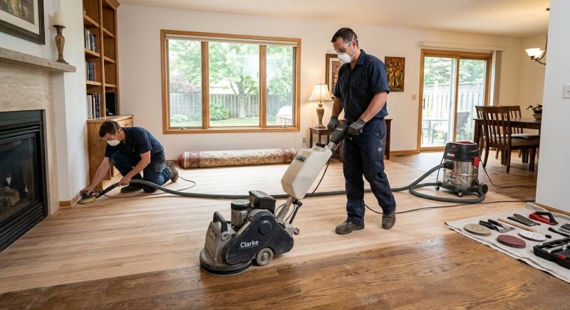 Our team working on Wood Floor Service projects in Essex County, NJ