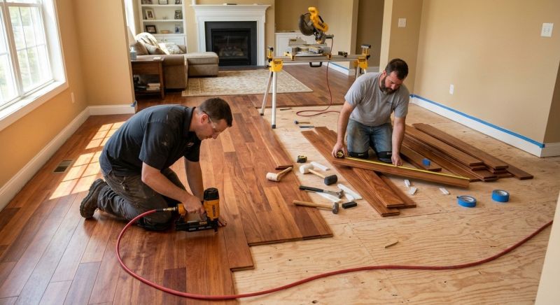 Cherry Floor Installation in Hackensack, NJ