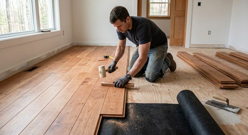 Cherry Floor Installation in South Richmond Hill, NY