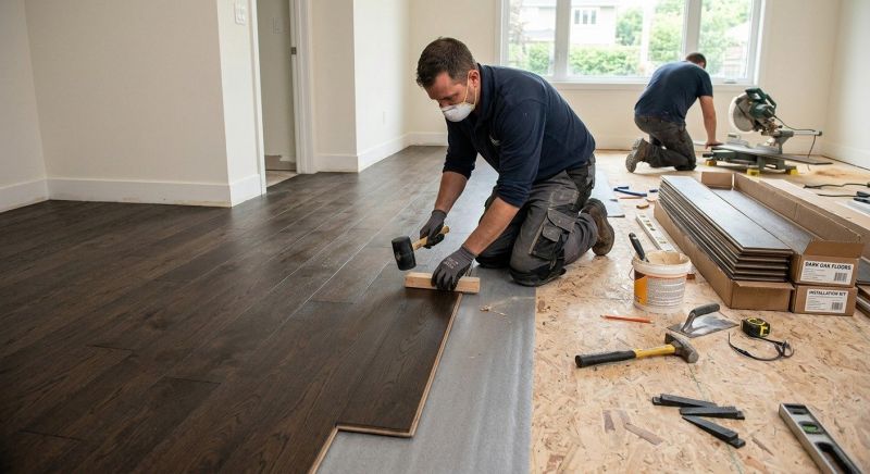 Dark Wood Floor Installation in Essex County, NJ
